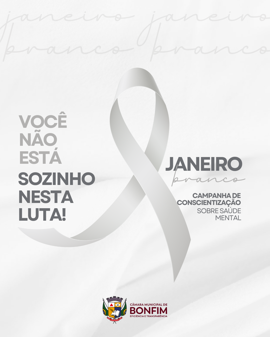 Janeiro Branco: Câmara Municipal de Bonfim reforça o compromisso com a saúde mental e a valorização da vida